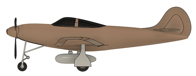 Bell Pһ39Q Airacobra�w�ߑ𶷙C����ģ��3D�D�� STEP STL��ʽ