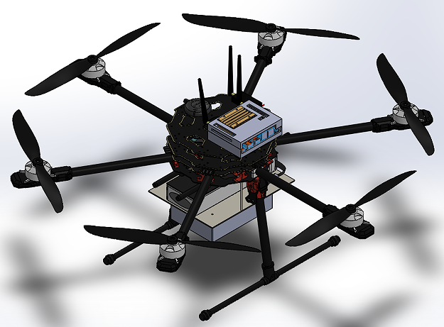 Hexacopter���f�o�˙C�������w����3D��ģ�D�� Solidworks�OӋ ��STEP��ʽ