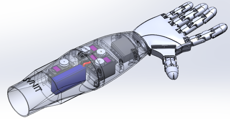 Myoelectric��늼�֫�����ֱ۽Y(ji��)��(g��u)3D�D�� STEP��ʽ