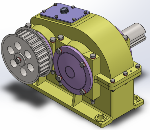 Spur gear reducer���X݆�p����3D��ģ�D�� Solidworks�OӋ ��STEP