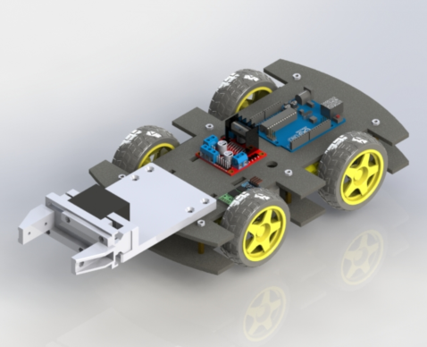 4wd car with gripper���arduino���AצС܇3D�D�� Solidworks�OӋ