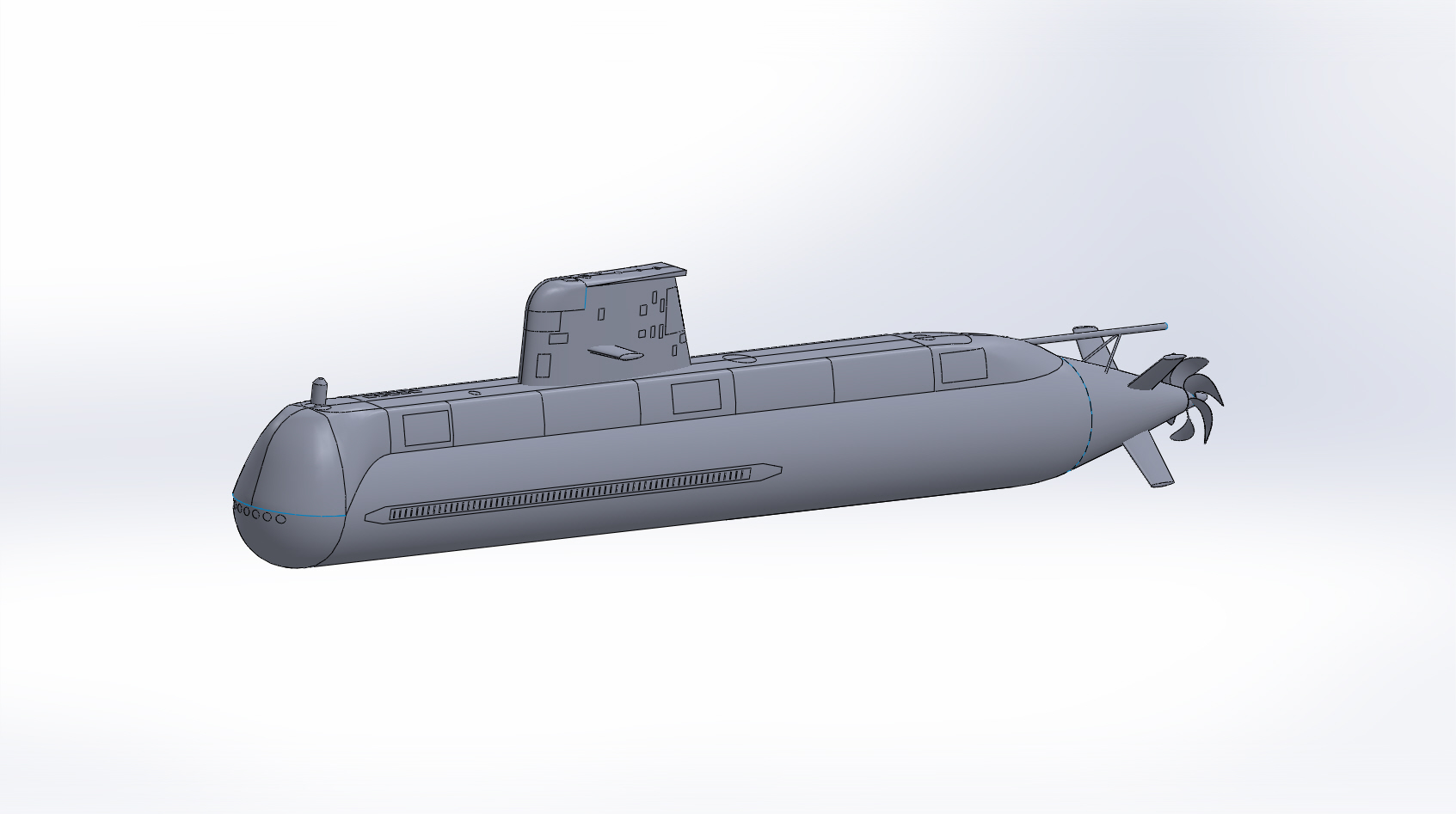 Australian Collins Class��늝�ͧ����ģ��3D�D�� Solidworks�O(sh��)Ӌ(j��)