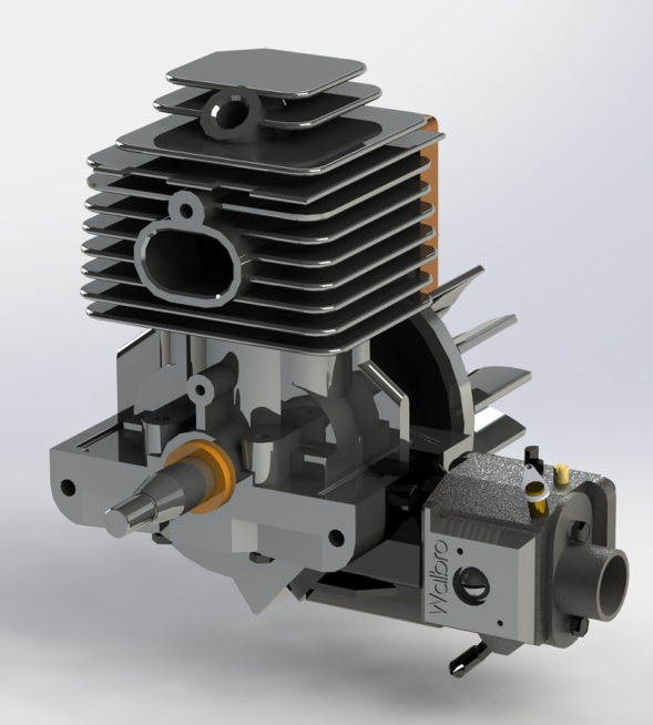 Twoһstroke engine���_�̰l�әC�Y��3D�D�� Solidworks�OӋ