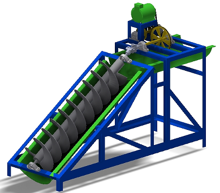 Turbin Screw�r�ù��������ˮ�C3D��ģ�D�� INVENTOR�OӋ