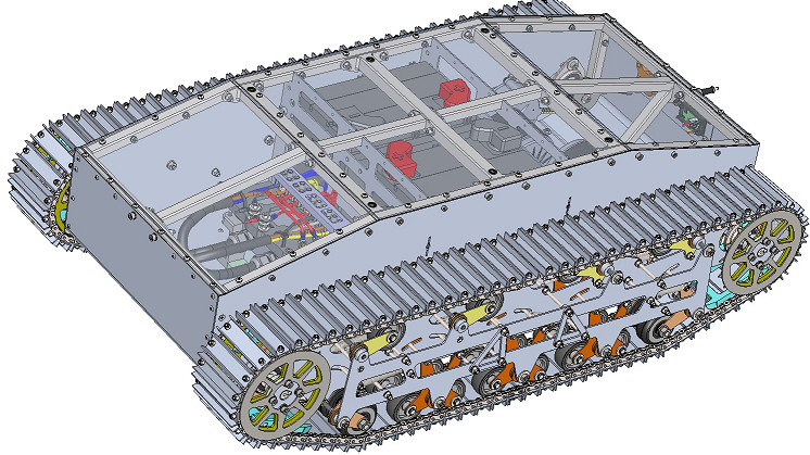 tracked vehicle���汾2���Ď�܇�ױPģ��3D�D�� x_t  STEP ��ʽ