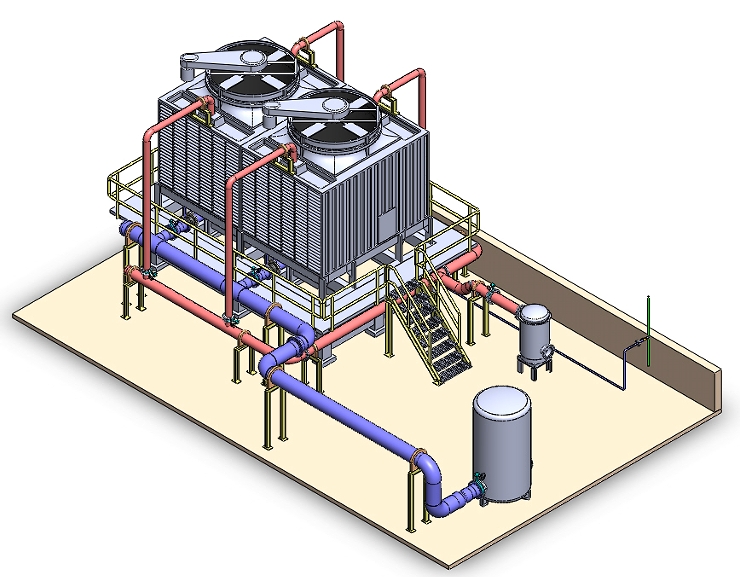 Piping Cooling Tower�ܵ���s��3D��ģ�D�� Solidworks�OӋ
