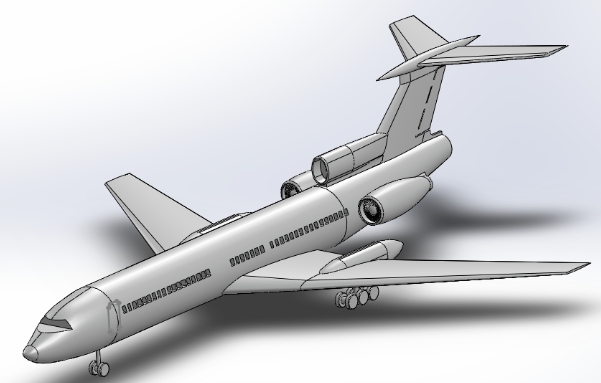 TU 154 �D-154�͙C����3D�D�� Solidworks�OӋ