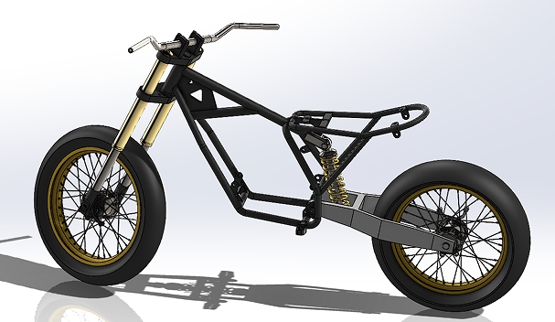 Scrambler MotorcycleĦ��܇��ܽY(ji��)��(g��u)3D�D�� Solidworks�O(sh��)Ӌ(j��)