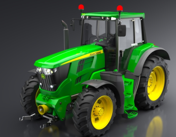 Tractor John Deere 6195�����C(j��)3D��(sh��)ģ�D�� STEP��ʽ