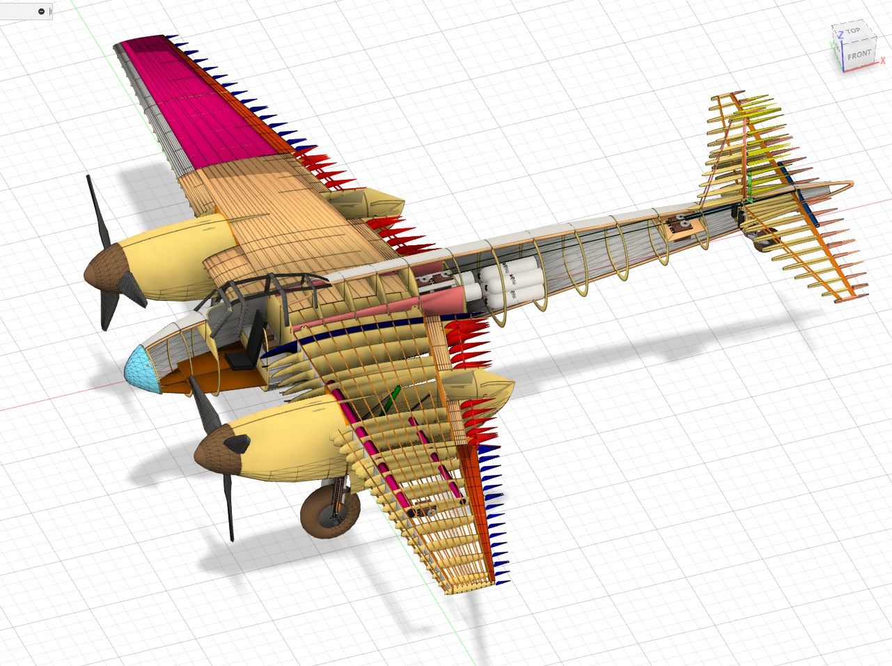 Havilland MosquitoС�ͺ�ģ�w�C�OӋ3D�D�� Fusion360�OӋ