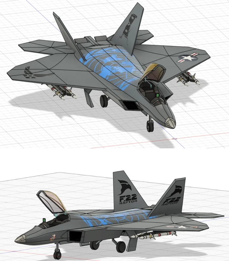 F-22�����[��𶷙Cģ��3D�D�� Fusion360��ʽ