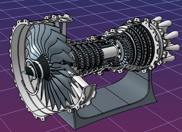 turbofan�u݆�L�Ȱl�әC�Y���[��3D��ģ�D�� STP��ʽ