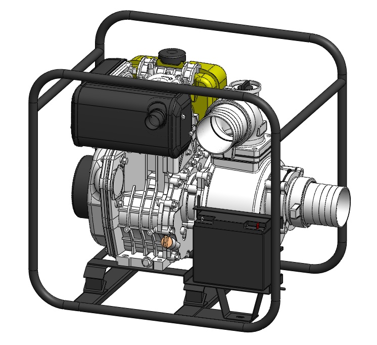 Diesel Water Pump 4Ӣ�����ˮ������3D�D�� x_t��ʽ