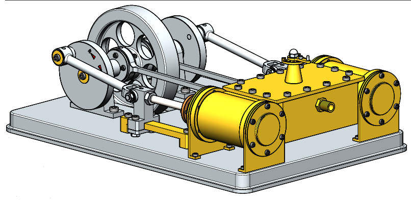 HORIZ. STEAM ENGINE 2��ˮƽ�����C3D��ģ�D�� Solidworks�OӋ