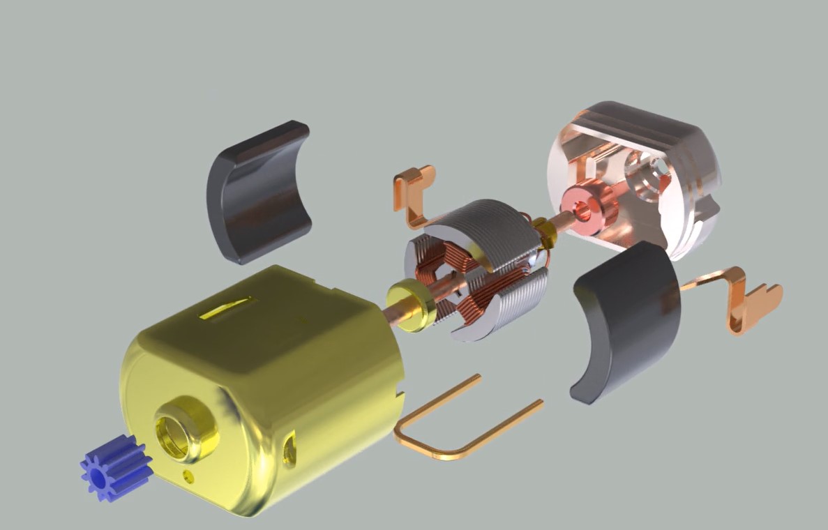 DC Motorֱ��늙C(j��)����(x��)ģ��3D�D�� Solidworks�O(sh��)Ӌ