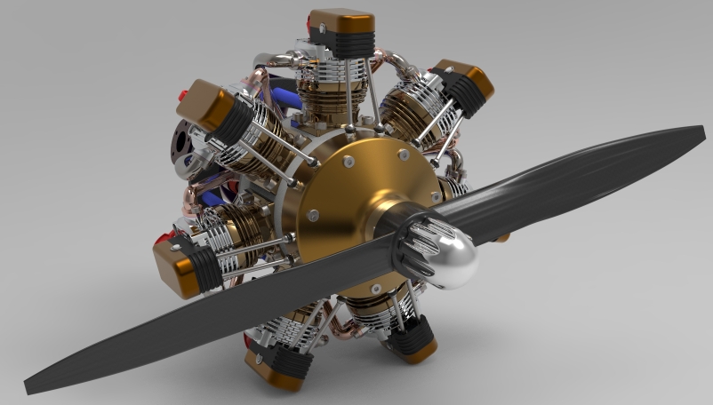 Radial Engine��ʽ�w�C�����ΰl�әC3D�D�� INVENTOR�OӋ