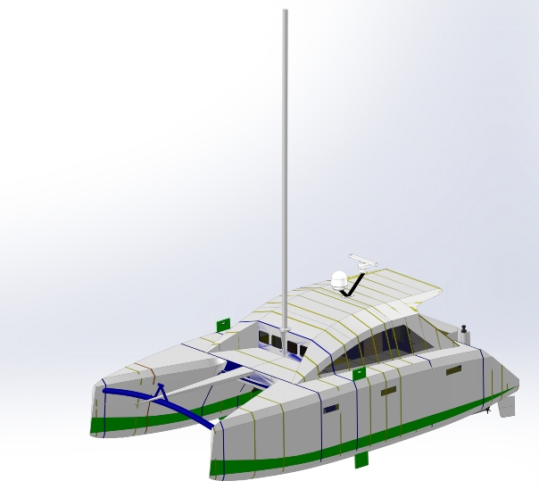 CATAMARAN BOAT 12���p�w��3D�D�� Solidworks�OӋ
