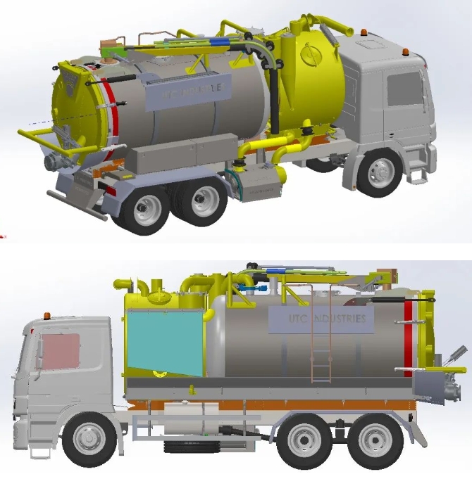 VACUUM TRUCK������m܇����܇3D��(sh��)ģ�D�� STEP��ʽ
