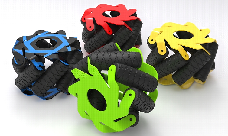 Mecanum���˼{ķ݆�����Y(ji��)��(g��u)3D�D�� STEP��ʽ