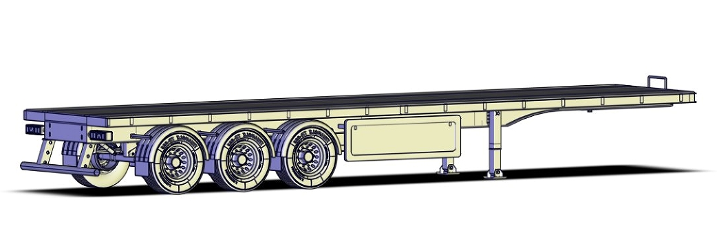 Flatbed semi trailerƽ����܇3D�D�� STP��ʽ