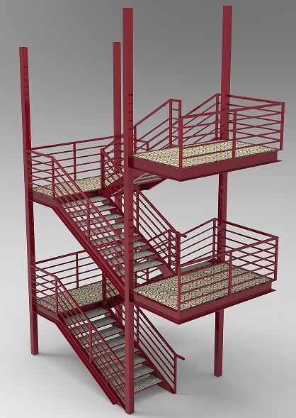 Staircase����䓽Y������3D�D�� Solidworks�OӋ