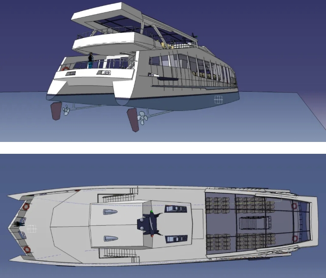 catamaran�p�w����ͧ3D��ģ�D�� STP��ʽ