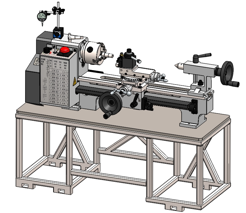 Lathe Machine܇���ӹ�܇��3D��(sh��)ģ�D�� STEP��ʽ