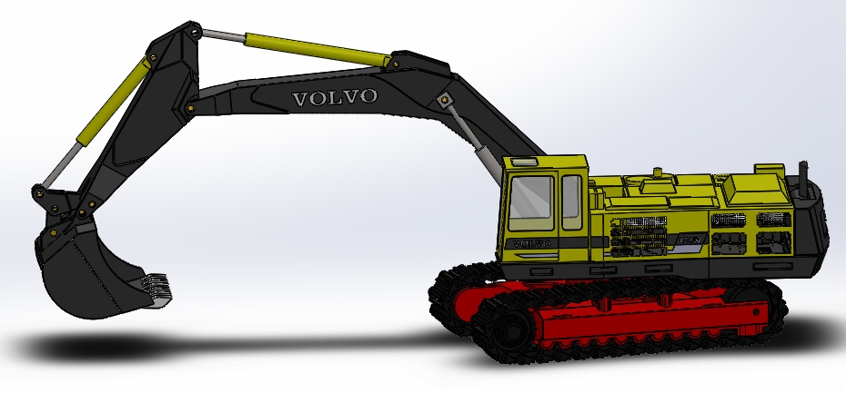 Volvo Excavator�ھ�C(j��)��(ji��n)��ģ��3D�D�� Solidworks�O(sh��)Ӌ(j��)