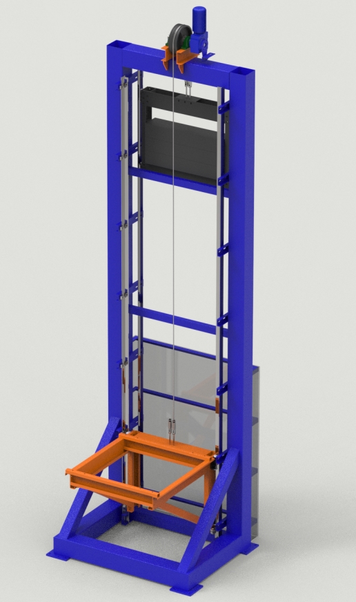 Industrial+Elevator���I�����C��ܽY��3D�D��+Solidworks�OӋ