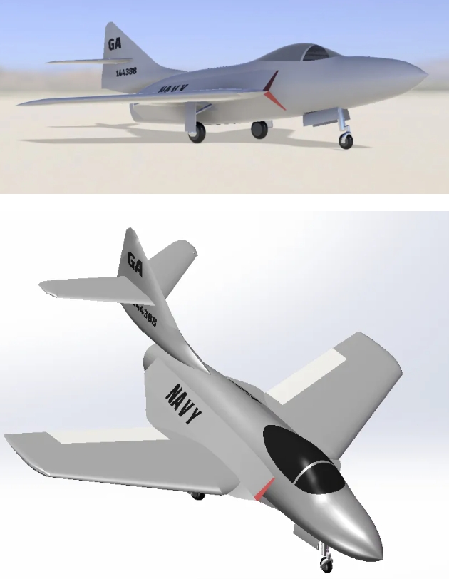 Grumman F-9 CougarŞ�d����ʽ�𶷙C����ģ��3D�D�� STEP��ʽ