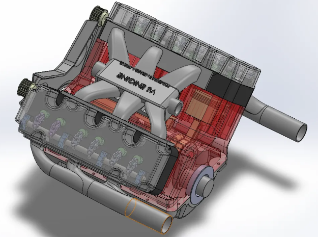 V6 Engine���װl�әCģ��3D�D�� Solidworks�OӋ